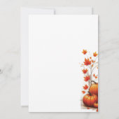 秋の花嫁ブライダルシャワー招待 招待状 (裏面)