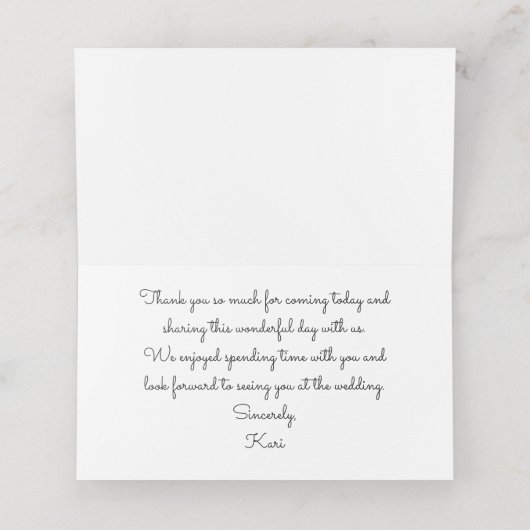 秋の花嫁素朴ひまわりシャワーパーティーエスコート プレイスカード (内部開封)