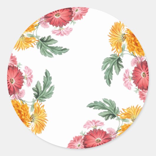 秋の花封筒用シール ラウンドシール (正面)