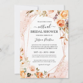 秋の花幾何学的バーチャルブライダルシャワー 招待状