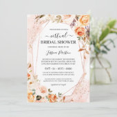 秋の花幾何学的バーチャルブライダルシャワー 招待状 (スタンド正面)