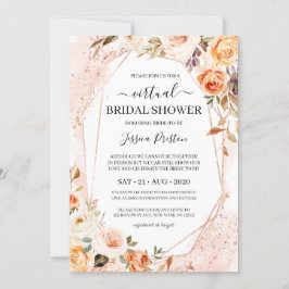 秋の花幾何学的バーチャルブライダルシャワー 招待状