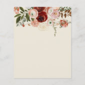 秋の花引っ越し祝いパーティーパーティの招待状 (裏面)