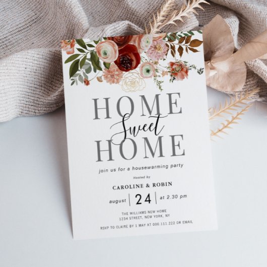 秋の花引っ越し祝いパーティーパーティの招待状