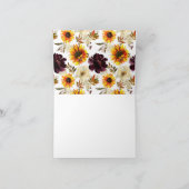 秋の花束ひまわりフローラありがとう サンキューカード (内部)