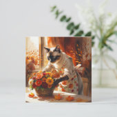 秋の花束をアレンジする猫のフラワーアーティスト (スタンド正面)