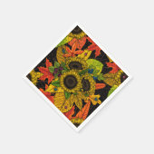 秋の花束オンブラック スタンダードカクテルナプキン (角)