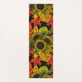 秋の花束オンブラック ヨガマット (正面)
