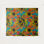 秋の花束オンブルー タペストリー (正面(横))