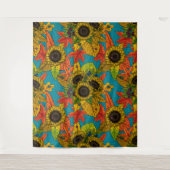 秋の花束オンブルー タペストリー (正面)