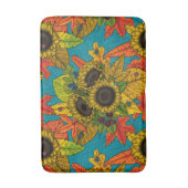 秋の花束オンブルー バスマット (正面縦)