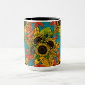 秋の花束オンブルー マグカップ (中央)