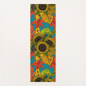 秋の花束オンブルー ヨガマット (正面)