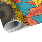 秋の花束オンブルー ラッピングペーパー (ロールコーナー)