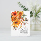 秋の花束引越のお知らせ ポストカード (スタンド正面)