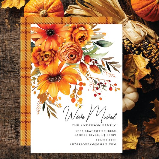 秋の花束引越のお知らせ 招待状