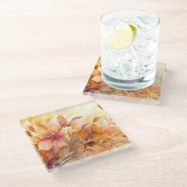 秋の花束 ガラスコースター