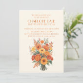 秋の花束 ラスティック バースデーパーティー 招待状 (スタンド正面)