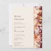 秋の花束 ワインレッド モダン フォト 結婚します 招待状 (正面)