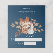 秋の花柄ネイビーブルーの結婚式プレイスカード プレイスカード (外部開封)
