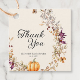 秋の花柄パンプキンボヘミアンベイビーシャワー フェイバータグ