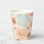 秋の花柄ペーパー 紙コップ (右)