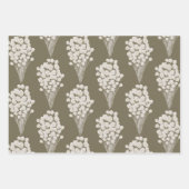 秋の花柄包装紙 フラットシートセット 3枚 ラッピングペーパーシート (正面2)