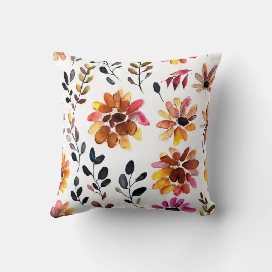 秋の花柄 クッション (裏面)