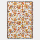 秋の花柄 スローブランケット (正面縦)