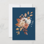 秋の花柄 ネイビーブルー 返信カード (裏面)