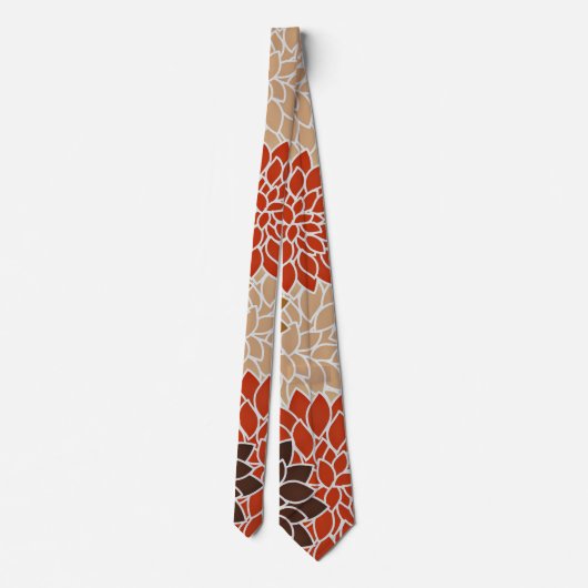 秋の花柄 ネクタイ (裏面)