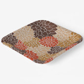 秋の花柄 ペーパープレート (傾斜あり)