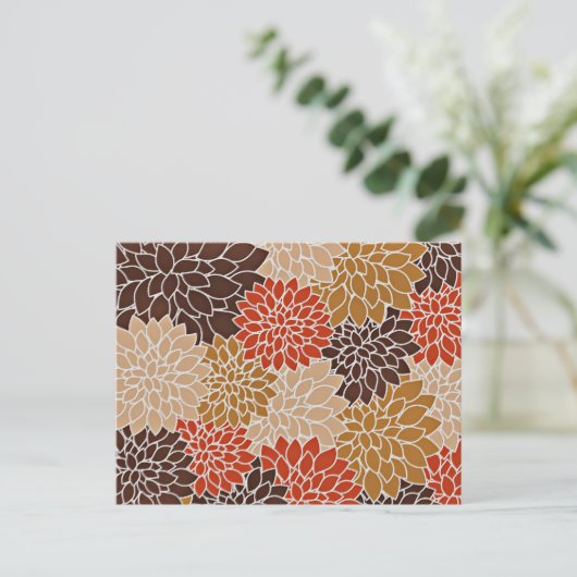 秋の花柄 ポストカード (スタンド正面)