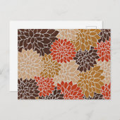 秋の花柄 ポストカード (正面/裏面)