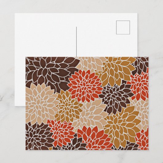 秋の花柄 ポストカード (正面/裏面)