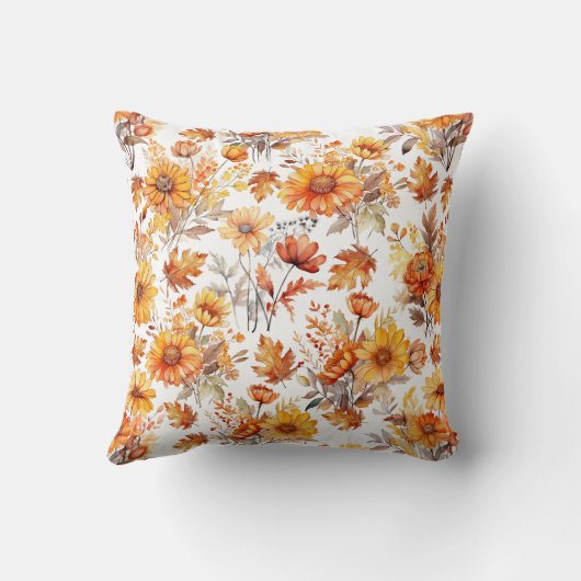 秋の花柄B01 クッション (裏面)