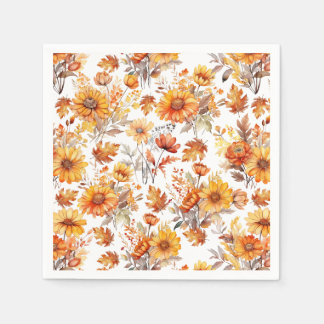 秋の花柄B01 スタンダードカクテルナプキン
