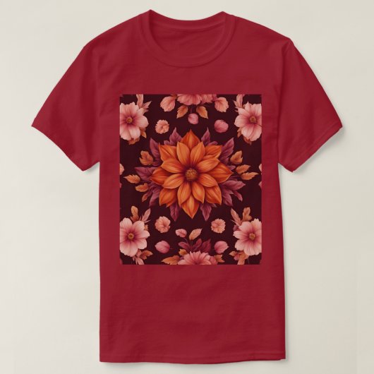 秋の花桃色Tシャツ Tシャツ (デザイン正面)