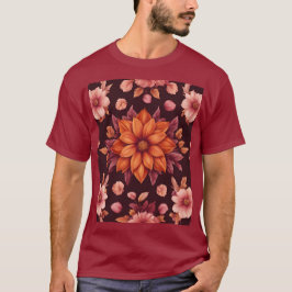 秋の花桃色Tシャツ Tシャツ