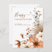 秋の花模様が紅葉に感謝祭 シーズンポストカード (正面/裏面)