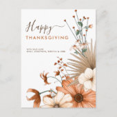 秋の花模様が紅葉に感謝祭 シーズンポストカード (正面)