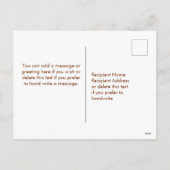 秋の花模様が紅葉を楽しむ感謝祭 シーズンポストカード (裏面)