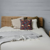 秋の花模様に燃えたオレンジと錆離れの クッション