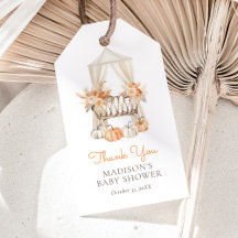 秋の花模様のパンプキンベイビーシャワー