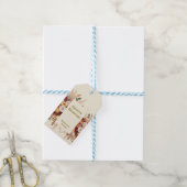 秋の花模様のパーソナライズ ギフトタグ (より糸付き)