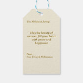 秋の花模様のパーソナライズ ギフトタグ (裏面)