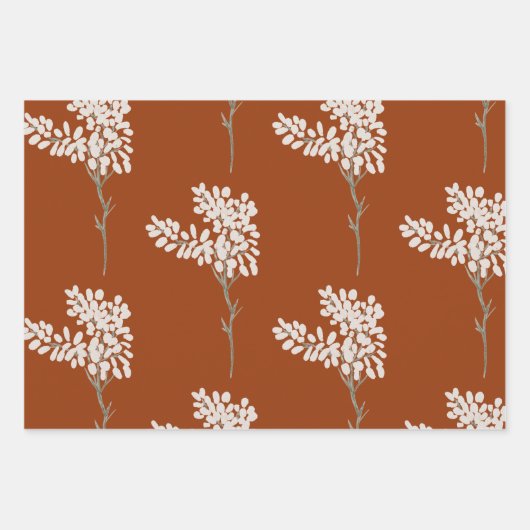 秋の花模様の包装紙シート ラッピングペーパーシート (正面3)