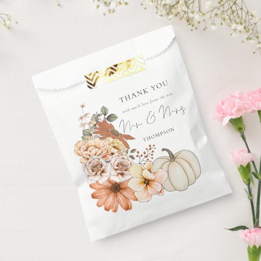 秋の花模様カボチャ新しいミセス・ミセス・ありがとう フェイバーバッグ (封をした状態)
