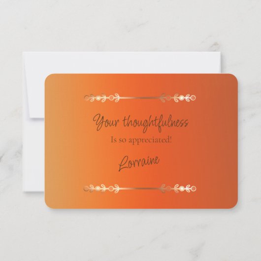 秋の花模様ゴールデンサンキューカード 出欠カード (裏面)