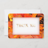 秋の花模様ゴールデンサンキューカード 出欠カード (正面)